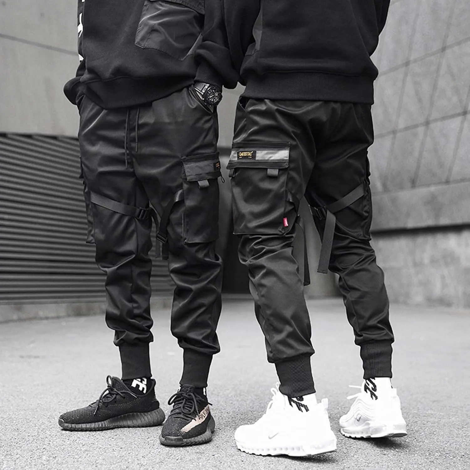 Men's Overalls Elastic Waist Drawstring Multi Pocket Casual Pants Hiking Pants Cotton Twill Sport Pant