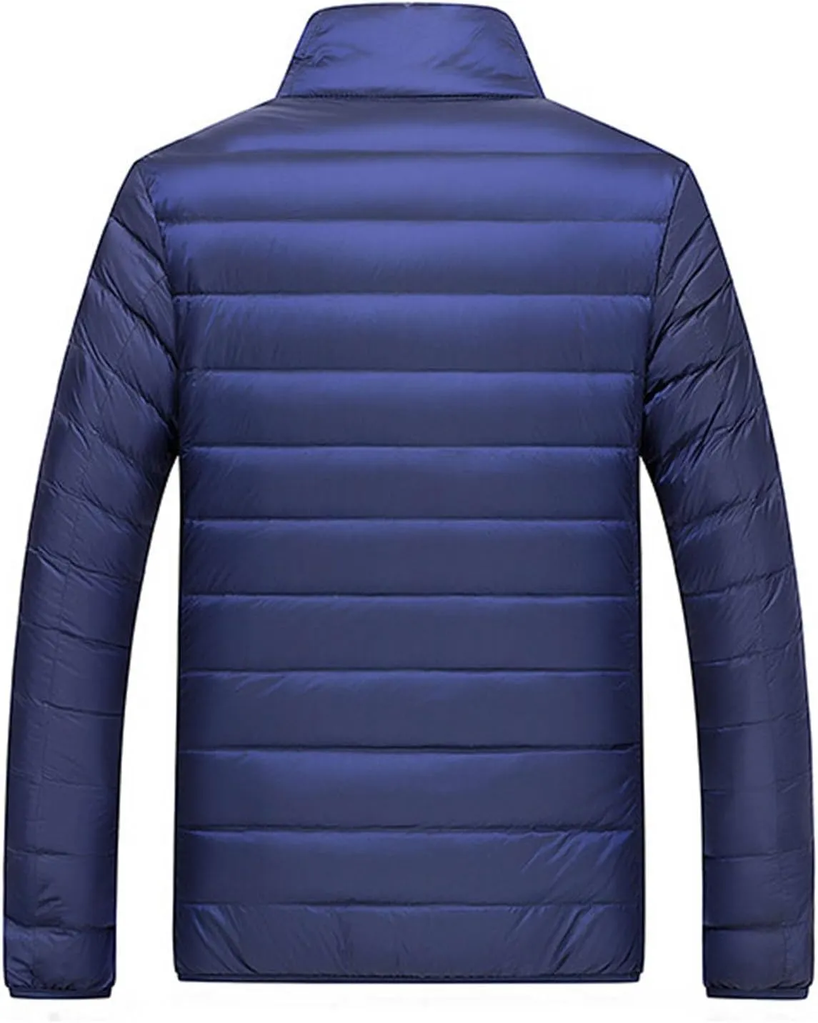 Mens Puffer Jacket Lightweight Packable Down Coat Stand Collar Quilted Jacket Casual Zip up Jacket Warm Winter Outwear