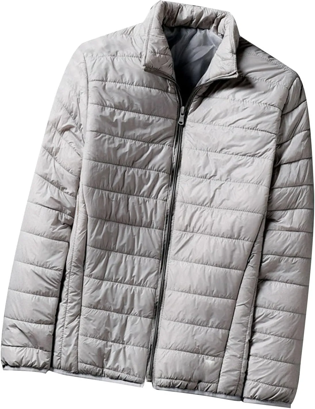Men's Puffer Jacket Lightweight Packable Down Coat Zip up Padded Coat Quilted Insulated Jacket Casual Winter Jacket