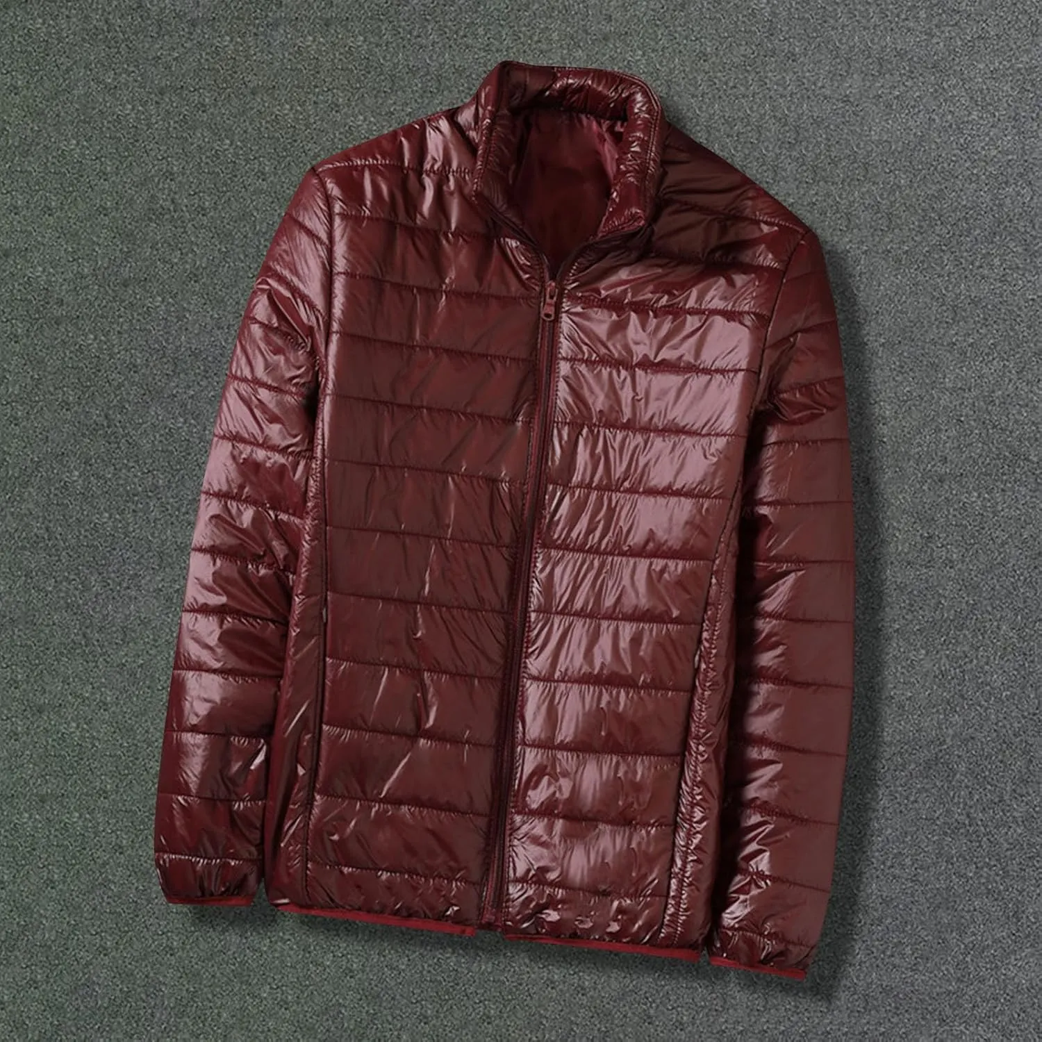 Men's Puffer Jacket Lightweight Packable Down Coat Zip up Padded Coat Quilted Insulated Jacket Casual Winter Jacket