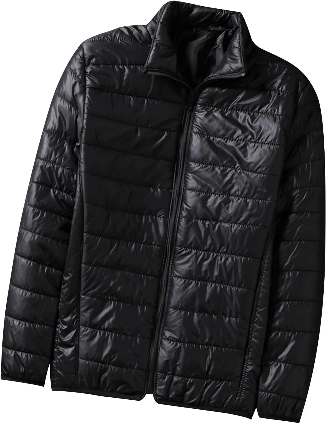 Men's Puffer Jacket Lightweight Packable Down Coat Zip up Padded Coat Quilted Insulated Jacket Casual Winter Jacket