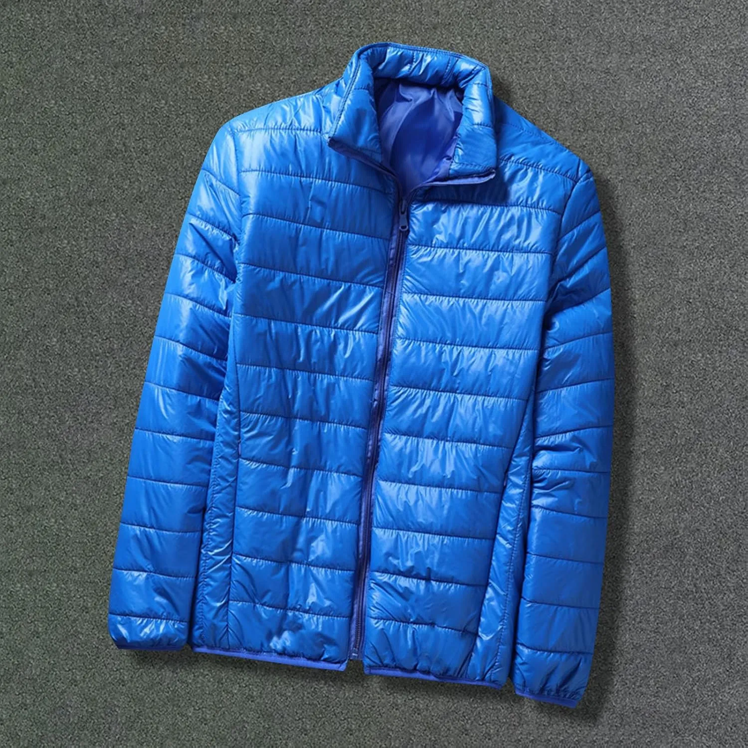 Men's Puffer Jacket Lightweight Packable Down Coat Zip up Padded Coat Quilted Insulated Jacket Casual Winter Jacket