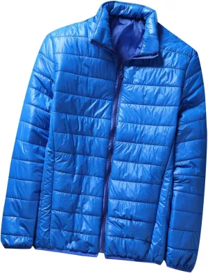 Men's Puffer Jacket Lightweight Packable Down Coat Zip up Padded Coat Quilted Insulated Jacket Casual Winter Jacket