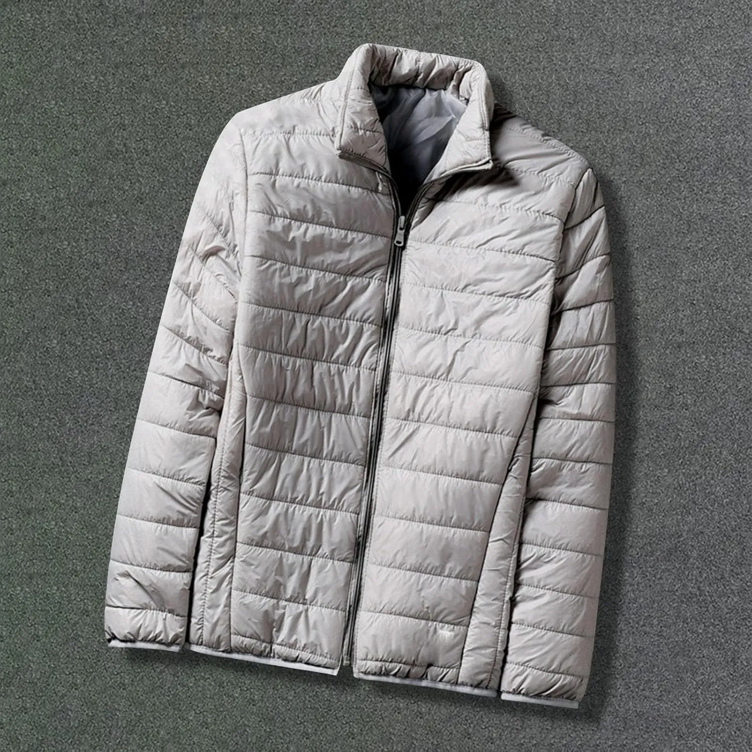 Men's Puffer Jacket Lightweight Packable Down Coat Zip up Padded Coat Quilted Insulated Jacket Casual Winter Jacket