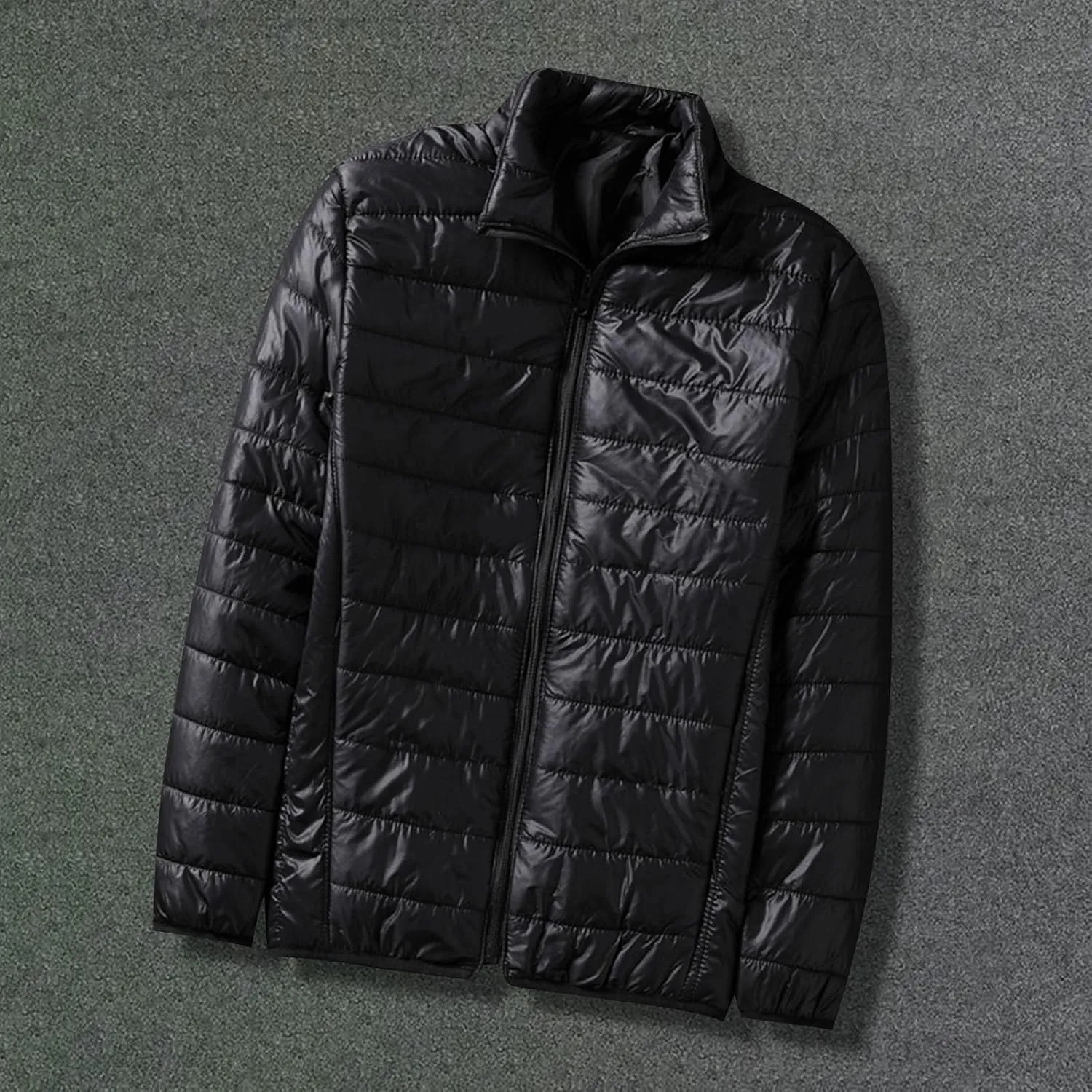 Men's Puffer Jacket Lightweight Packable Down Coat Zip up Padded Coat Quilted Insulated Jacket Casual Winter Jacket