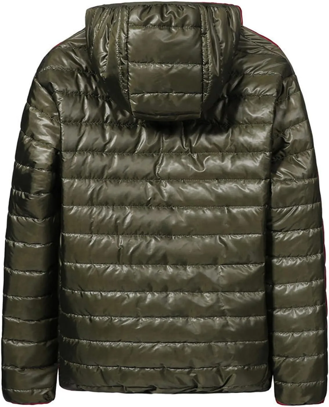 Men's Puffer Jacket Lightweight Packable Down Coat Zip up Quilted Hooded Jacket Warm Padded Jackets Thermal Winter Coat