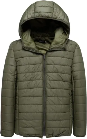 Men's Puffer Jacket Slim Fit Lightweight Down Coat with Hood Packable Quilted Jacket Casual Warm Winter Jacket