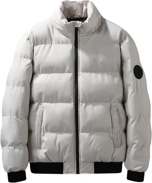 Men's Puffer Jacket Stand Collar Quilted Coat Zip up Insulated Jacket Lightweight Down Coat Warm Winter Padded Jacket