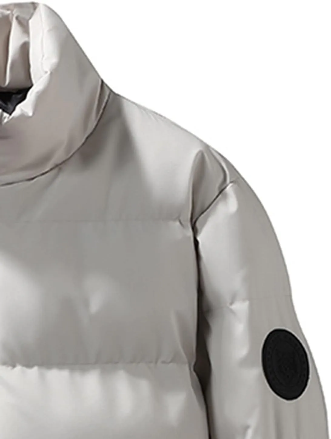 Men's Puffer Jacket Stand Collar Quilted Coat Zip up Insulated Jacket Lightweight Down Coat Warm Winter Padded Jacket