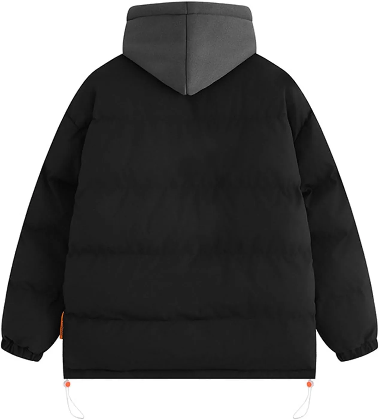 Mens Puffer Jacket with Hoodie Plus Size Down Coat Zip up Padded Coat Hooded Quilted Jacket Warm Winter Jackets