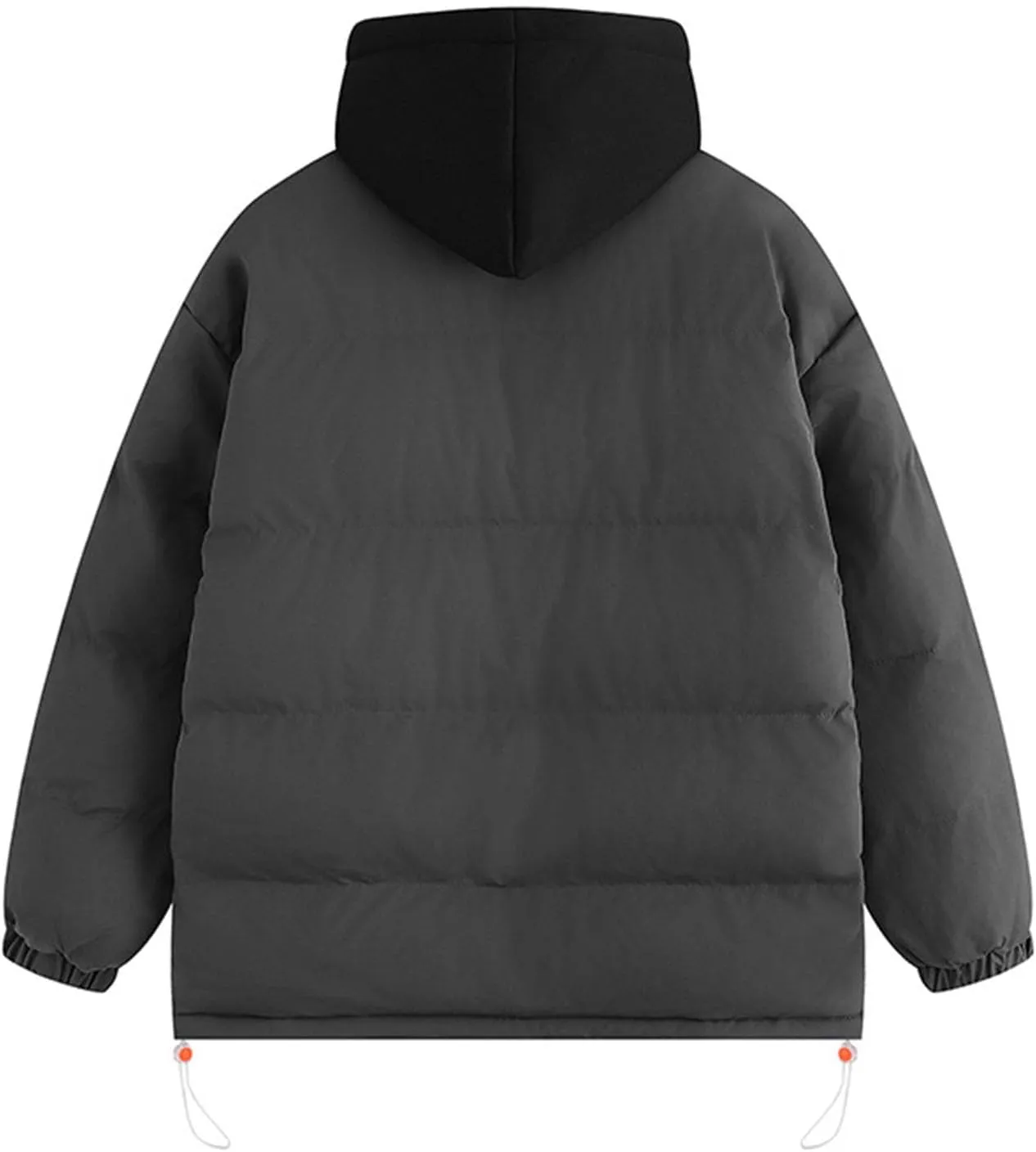 Mens Puffer Jacket with Hoodie Plus Size Down Coat Zip up Padded Coat Hooded Quilted Jacket Warm Winter Jackets