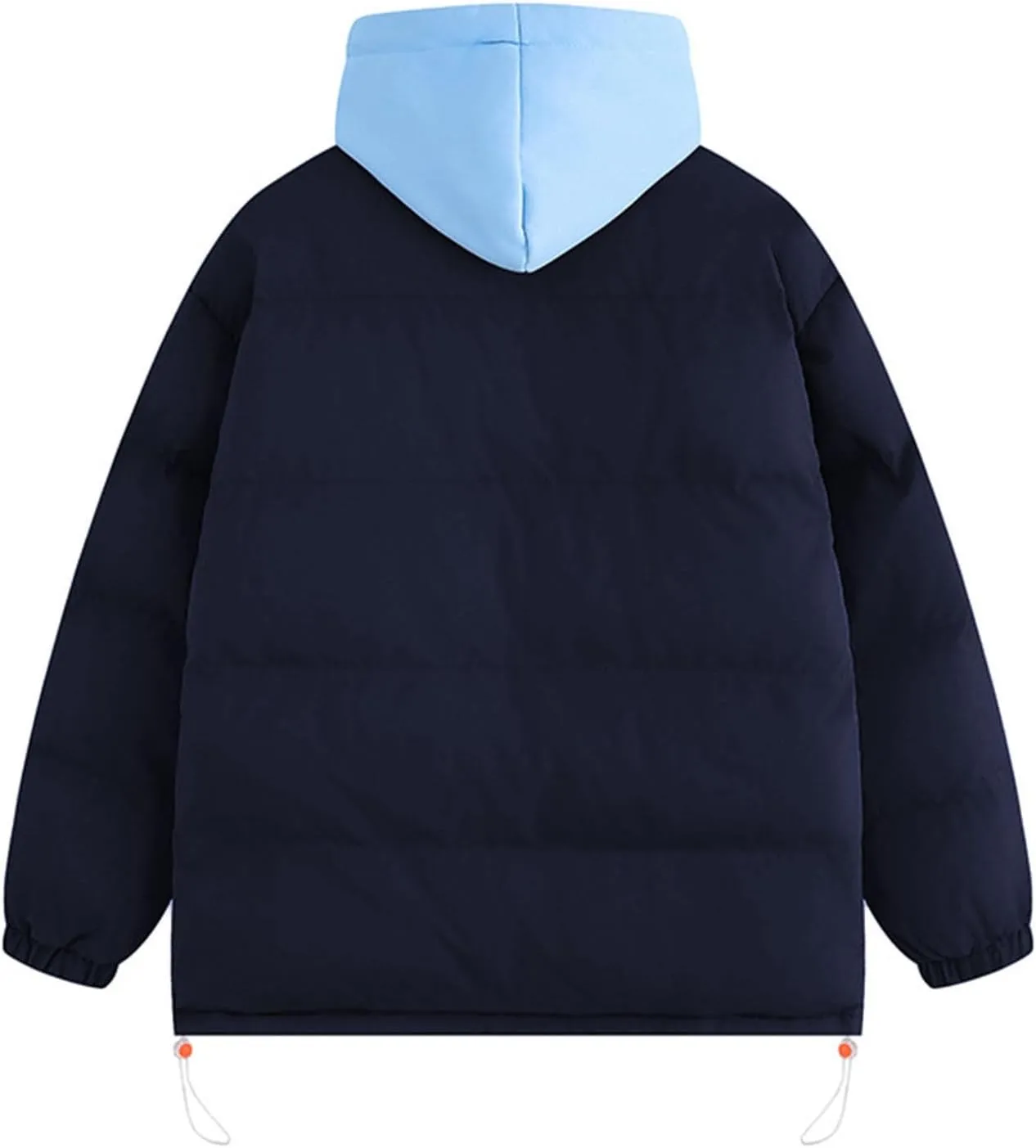 Mens Puffer Jacket with Hoodie Plus Size Down Coat Zip up Padded Coat Hooded Quilted Jacket Warm Winter Jackets