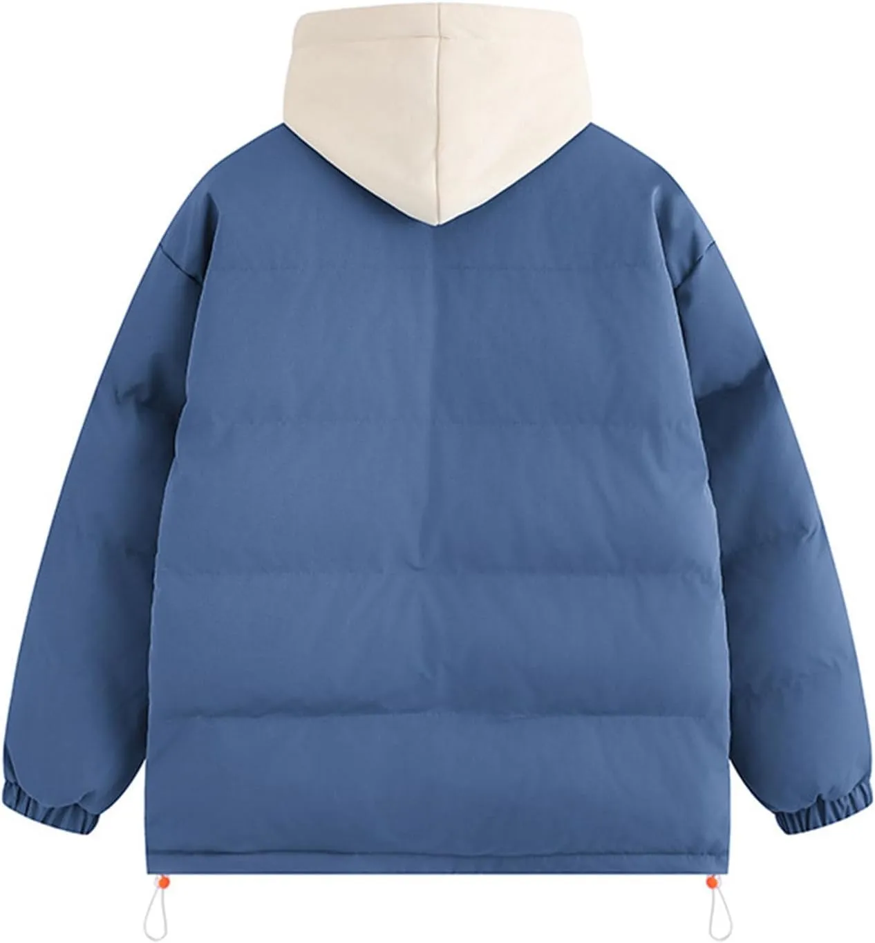 Mens Puffer Jacket with Hoodie Plus Size Down Coat Zip up Padded Coat Hooded Quilted Jacket Warm Winter Jackets
