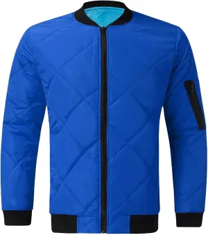 Men's Puffer Jacket Zip up Quilted Jacket Lightweight Packable Down Coat Casual Winter Jacket with Zipper Sleeve Pocket