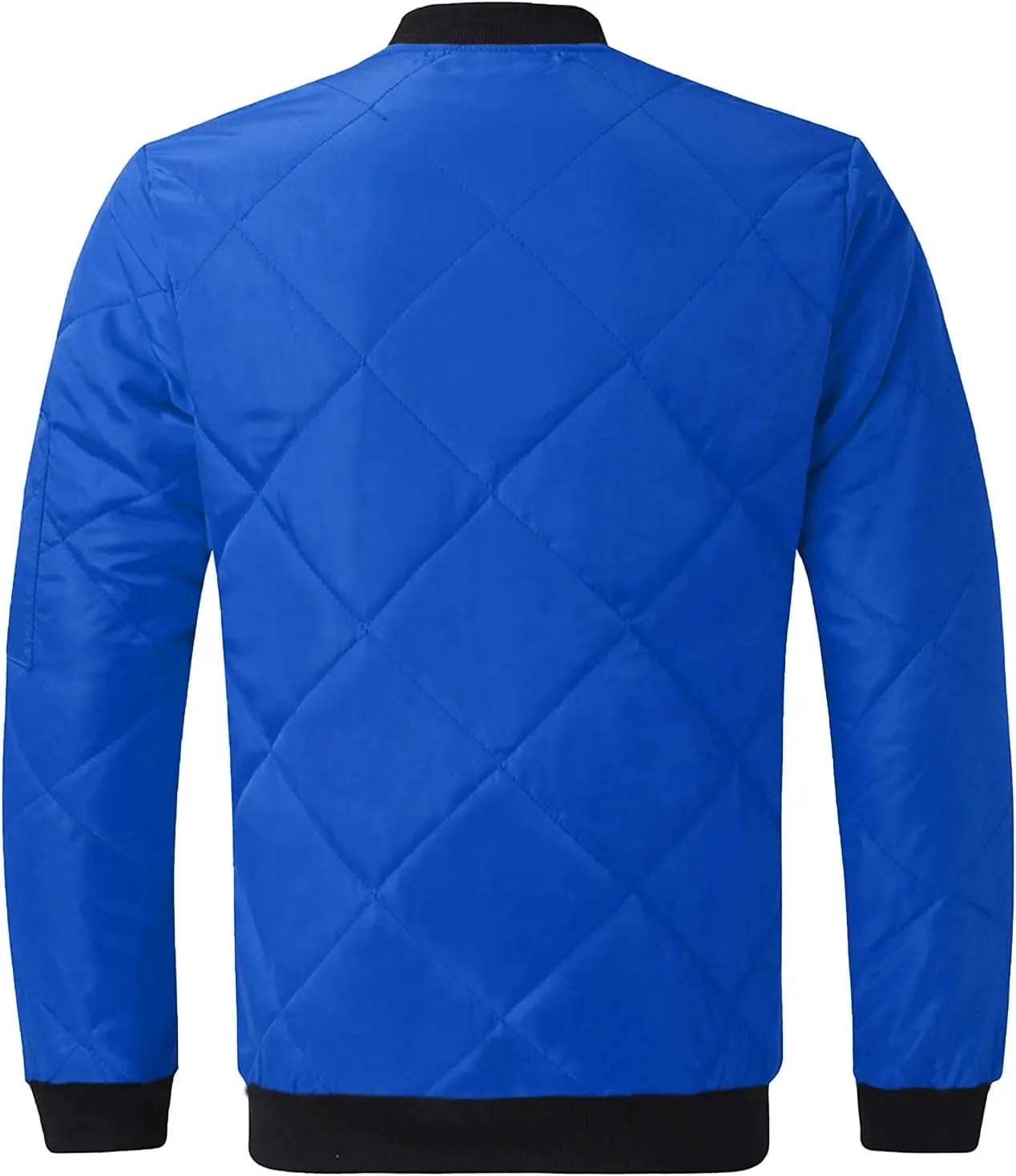 Men's Puffer Jacket Zip up Quilted Jacket Lightweight Packable Down Coat Casual Winter Jacket with Zipper Sleeve Pocket