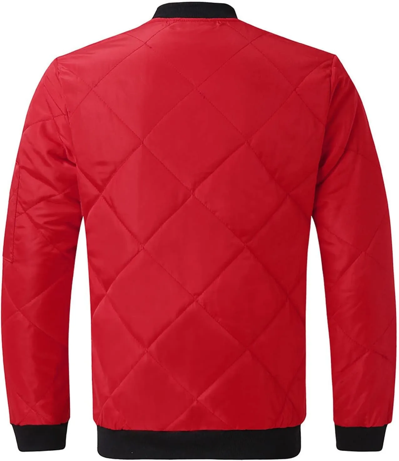 Men's Puffer Jacket Zip up Quilted Jacket Lightweight Packable Down Coat Casual Winter Jacket with Zipper Sleeve Pocket