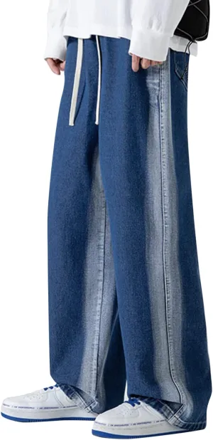 Men's Regular Fit Comfort Jean Workwear Jeans Straight Pants Washed Old Loose Fashion Casual Jeans Cut Jeans for Man
