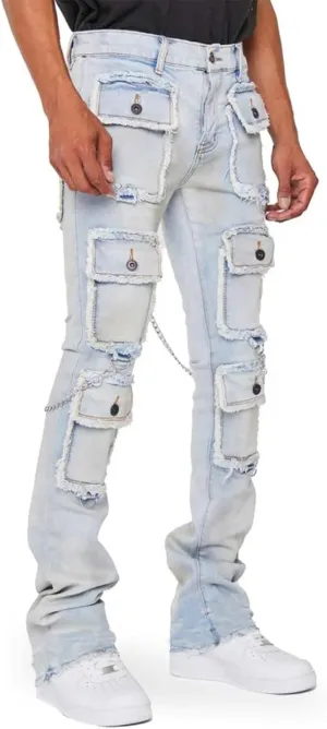 Men's Regular Fit Comfort Jean Workwear Jeans Straight Pants Washed Old Loose Fashion Casual Jeans Cut Jeans for Man