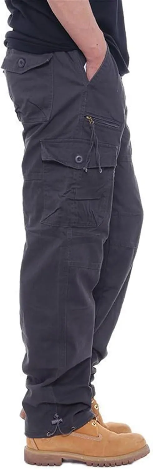 Men's Stacked Stretch Jeans Ripped Skinny Jeans Multi-Pocket Cargo Denim Fashion Distressed Straight Comfort Pants