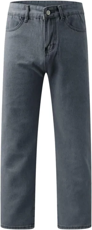 Mens Stretch Jeans Relaxed Fit Work Jeans Comfortable Stretch Denim Tactical Jeans Medium Wash Bottom Jeans
