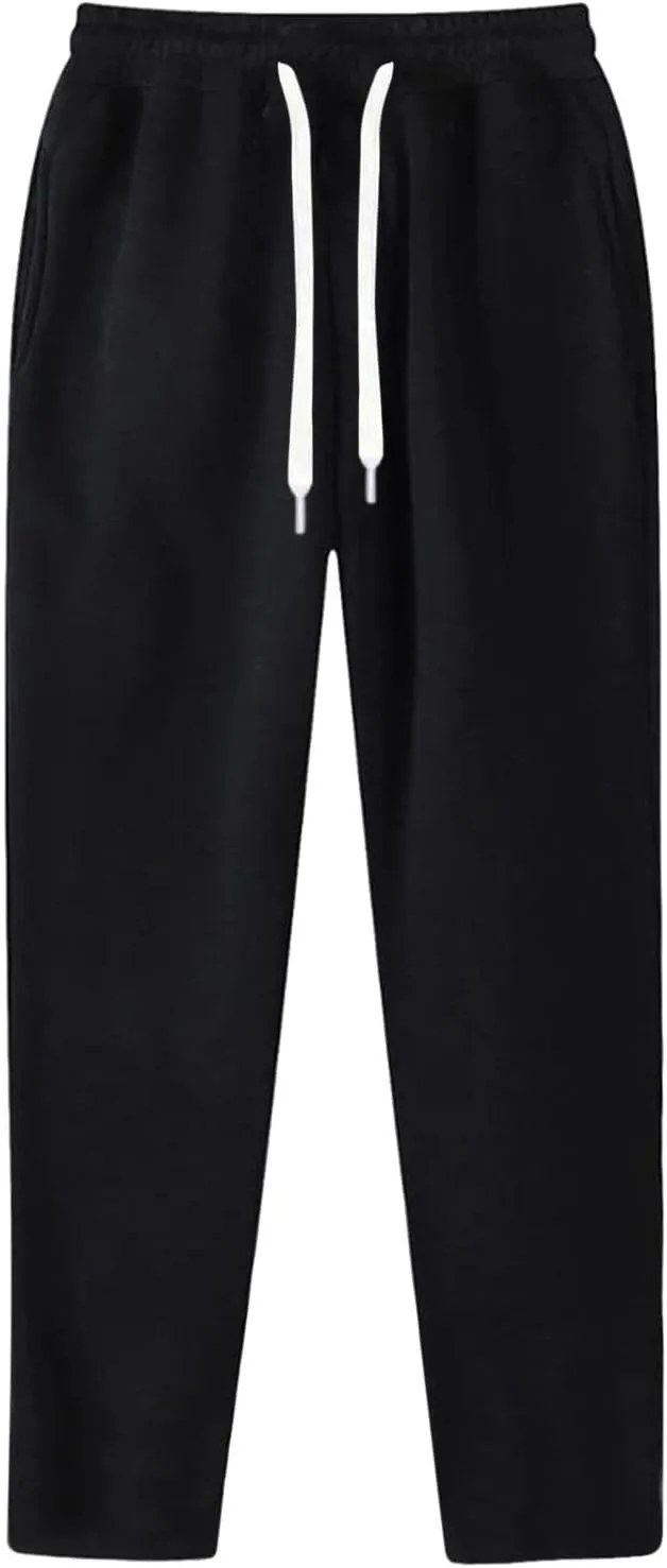 Men's Sweatpants Joggers Baggy Fleece Drawstring Elastic Waist Casual Gym Athletic Sweatpants for Men with Pockets