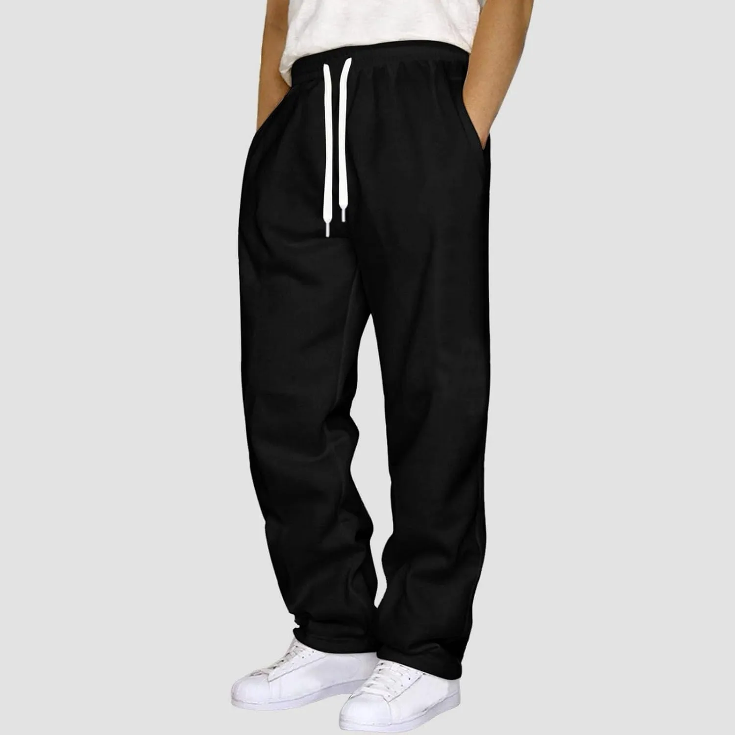 Men's Sweatpants Joggers Baggy Fleece Drawstring Elastic Waist Casual Gym Athletic Sweatpants for Men with Pockets