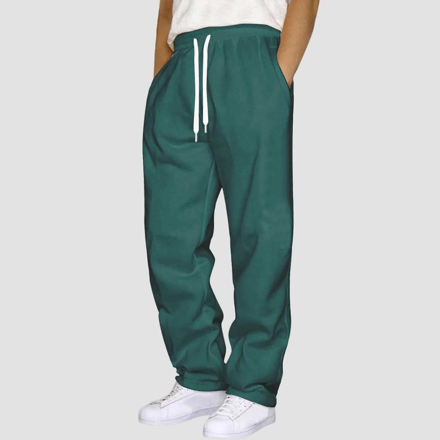 Men's Sweatpants Joggers Baggy Fleece Drawstring Elastic Waist Casual Gym Athletic Sweatpants for Men with Pockets