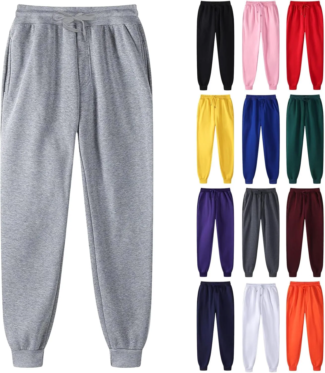 Mens Sweatpants Joggers Mens Lightweight Cargo Casual Sweatpants Elastic Waist Drawstring Sport Pants with Pockets 2024