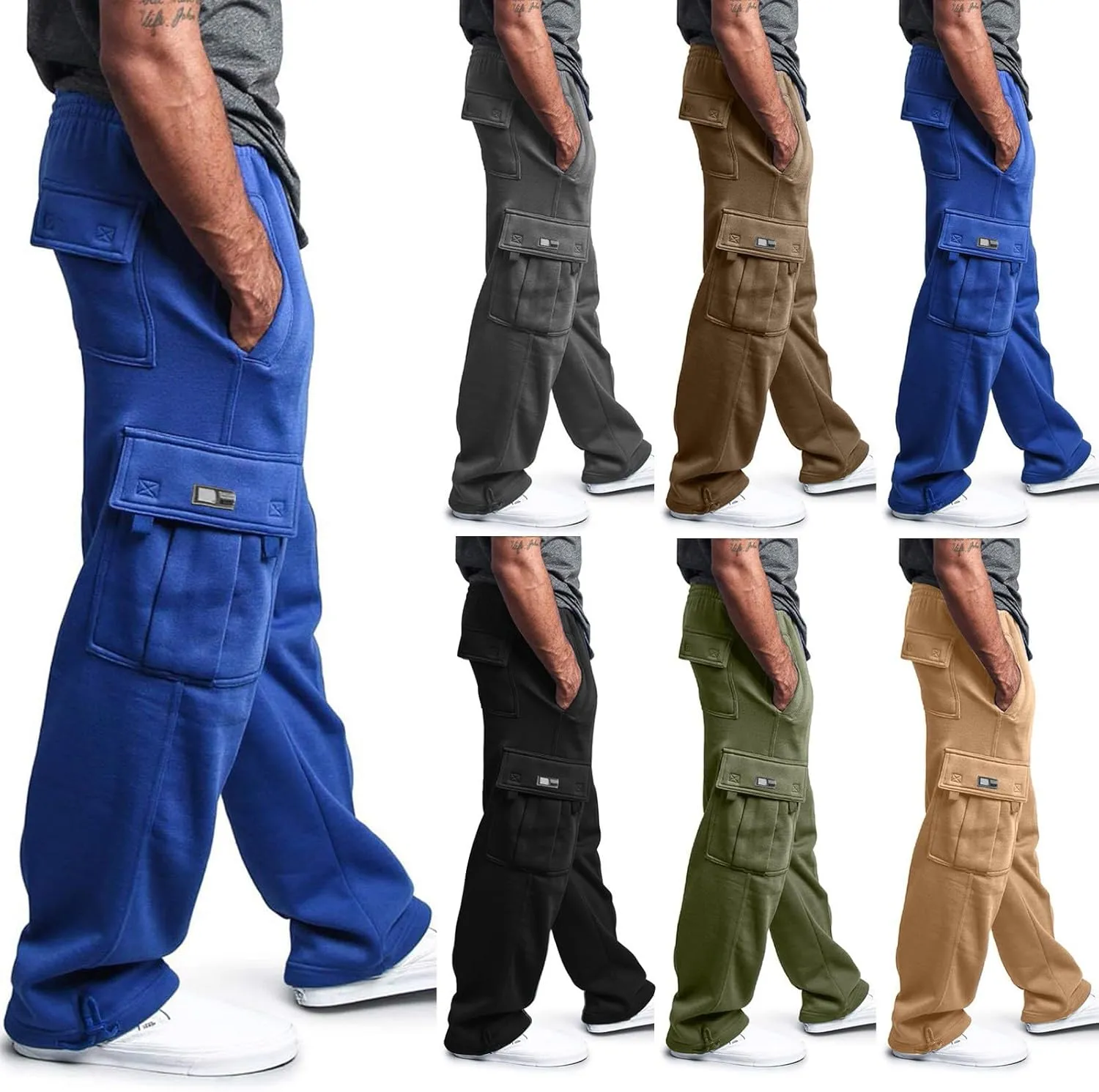 Mens Sweatpants Tall Men Outdoor Cargo Pant Lightweight Tactical Pant Hiking Jogger Classic Fit Multi Pockets 2024