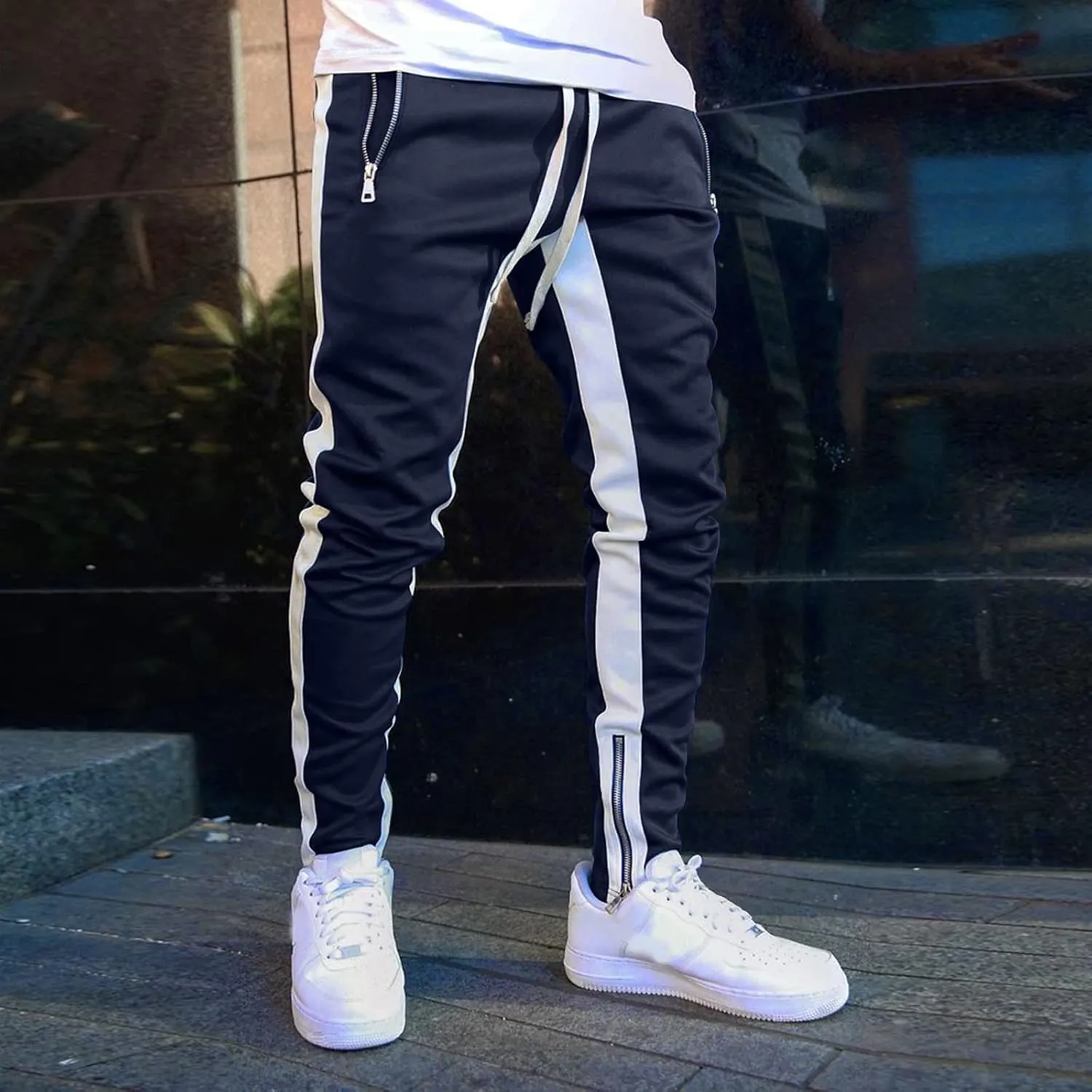 Mens Sweatpants Tapered Joggers Pocket Sport Work Casual Tactical Joggers Trousers Mens Cargo Sweatpants Casual Pants