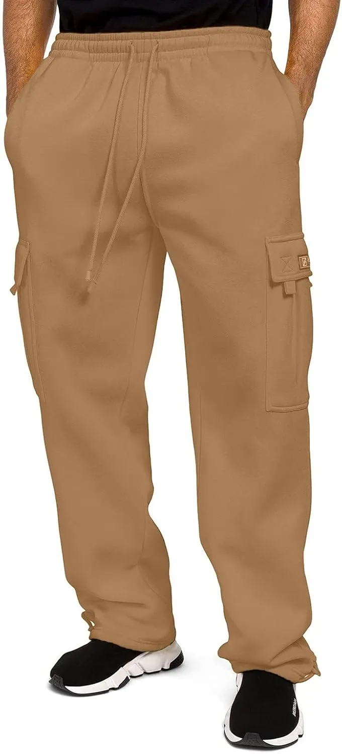 Mens Sweatpants Winter High Street Fashion Leisure Loose Sports Running Solid Color Lace Up Trousers with Zipper