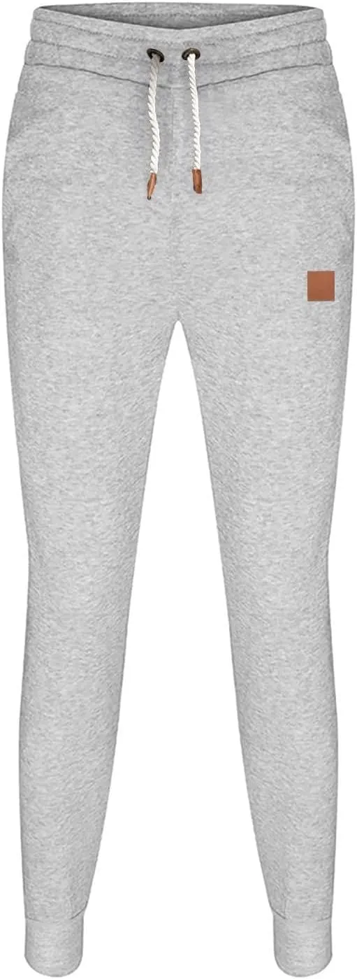 Mens Sweatpants with Pockets Elastic Waist Casual Drawstring Jogger Sweat Pant Workout Athletic Tapered Sport Trouser