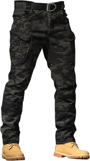 Mens Tactical Cargo Pants Mens Casual Pants Elastic Waist Restaurant Pants for Mens Lounge Sweatpants Camp Pants