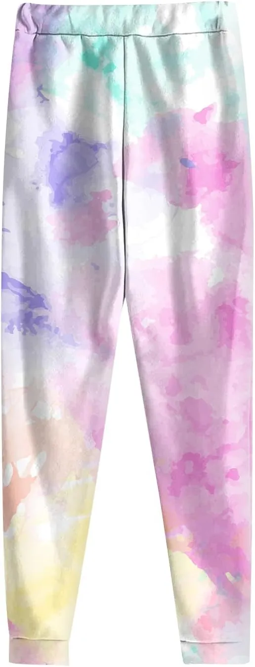 Mens Tie-Dye Sweatsuit 2 Piece Autumn Tracksuit Casual Solid Jogger Sport Hoodies and Sweatpant Set Loose Outfit