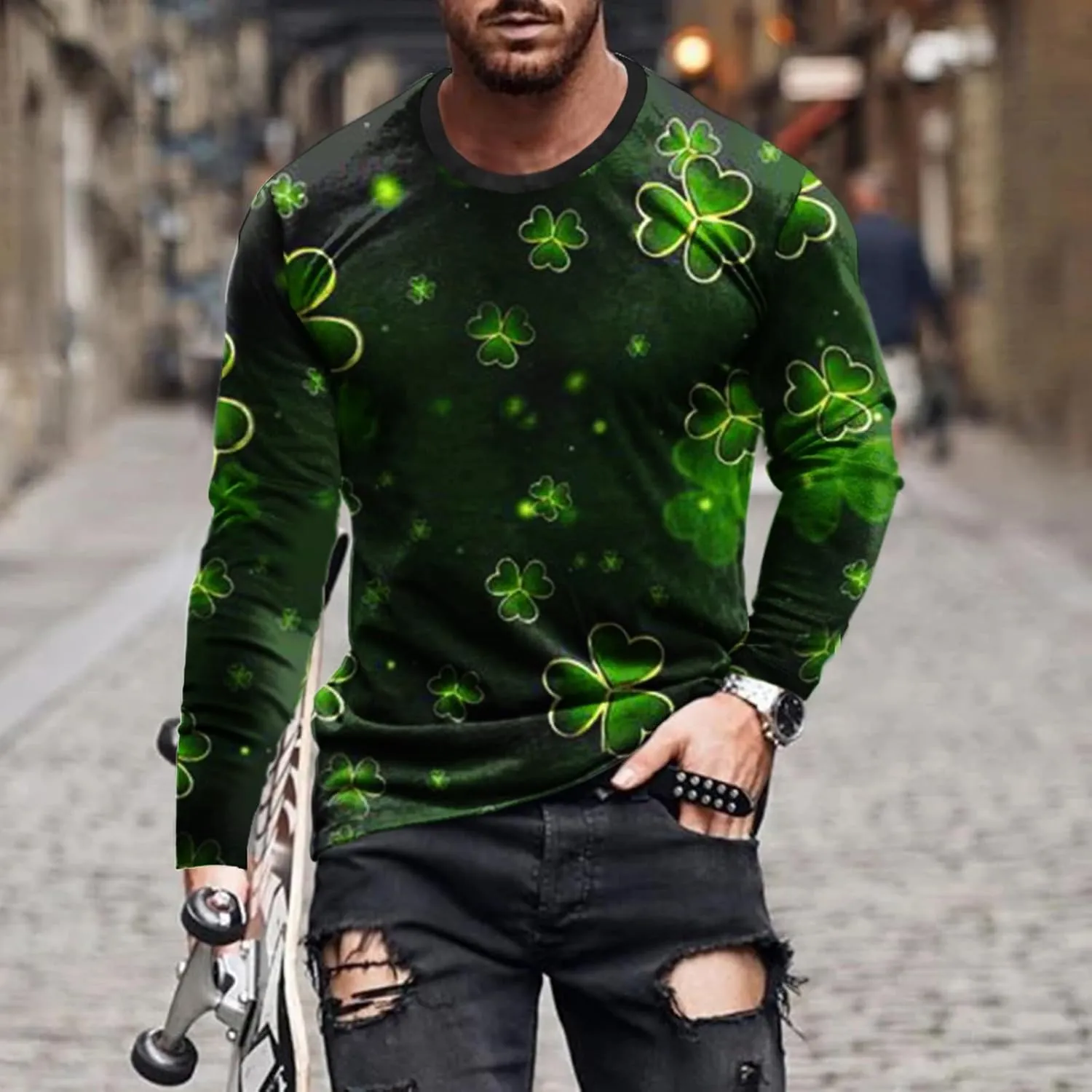 Men's USA Flag Graphic Pocket Pullover Long Sleeve Half Zipper Sweatshirt Warm Long Sleeve Sweatshirt Mens Crew