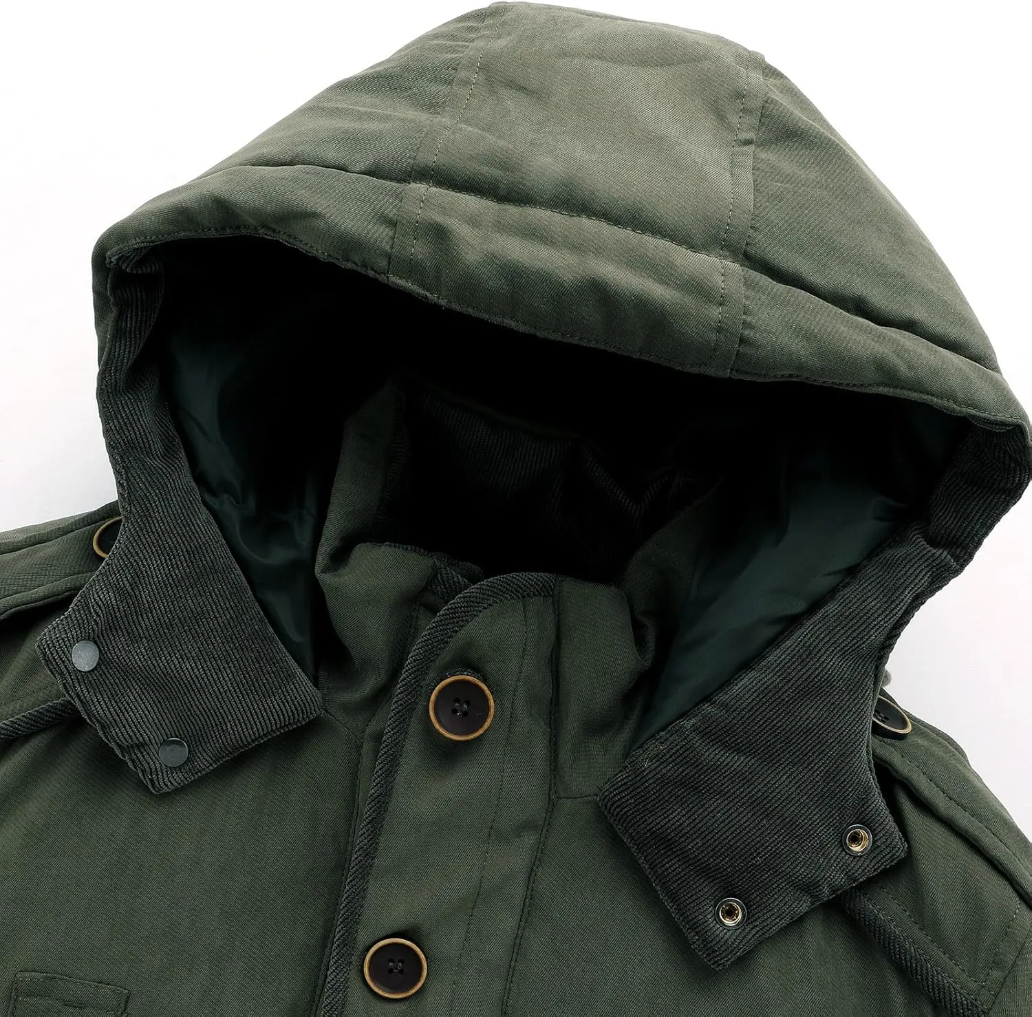 Men's Winter Coats Military Utility Jacket Fleece Lined Cargo Jacket Hooded Parka Coat Warm Hiking Coat Thermal Outwear
