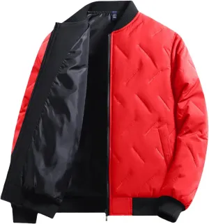 Men's Winter Jacket Collar Puffer Jacket Lightweight Flight Jacket Plus Size Down Coat Zip up Padded Coat Casual Jacket