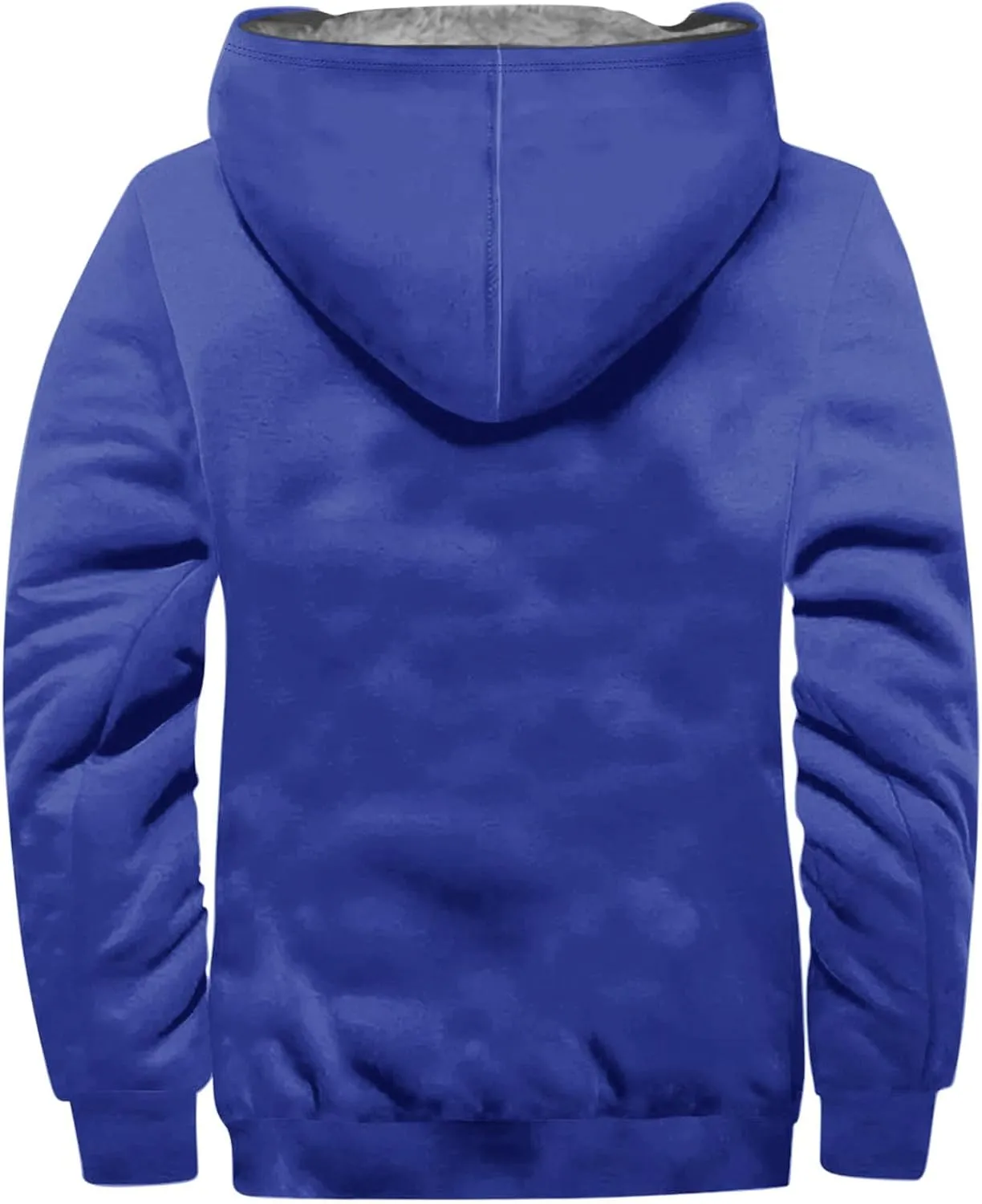 Men's Winter Waterproof Full Zip Coat Hooded Fleece Lining Sport Jacket Zip-Up Hoodie Heavy Tie Dye Thermal Outwear