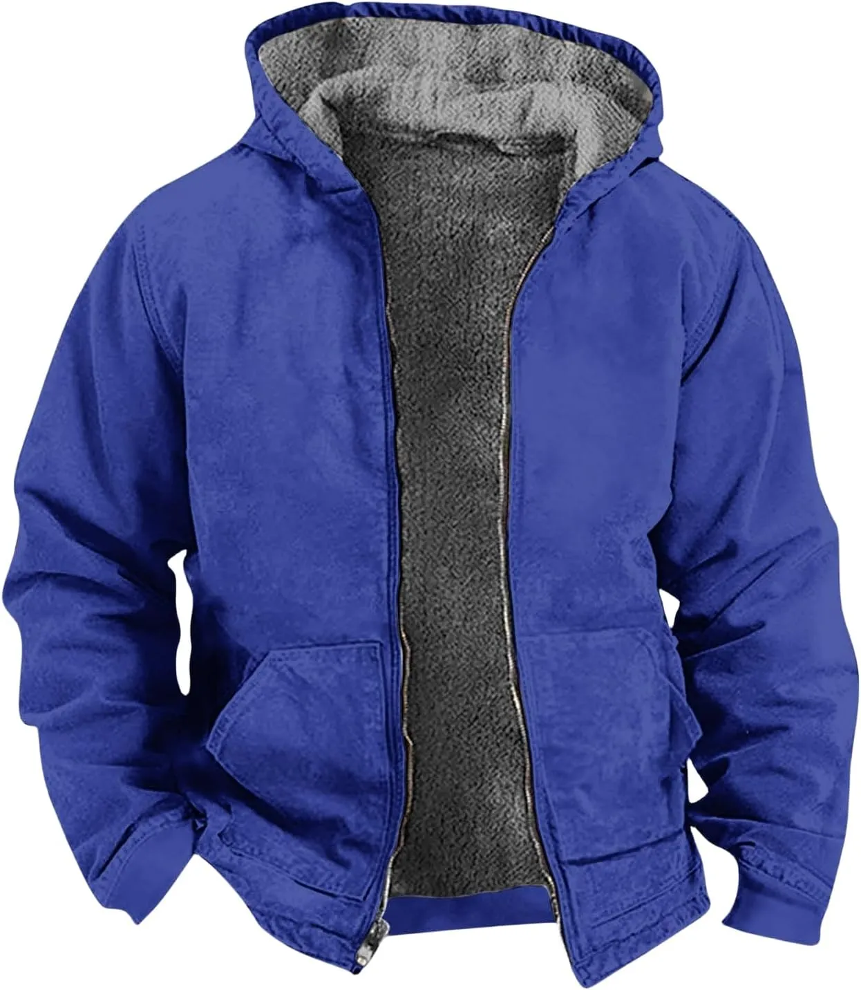 Men's Winter Waterproof Full Zip Coat Hooded Fleece Lining Sport Jacket Zip-Up Hoodie Heavy Tie Dye Thermal Outwear
