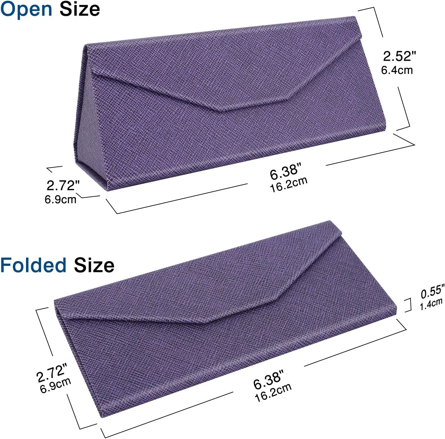MoKo Foldable Glasses Sunglasses Case, PU Portable Eyeglass Case for Men Women
