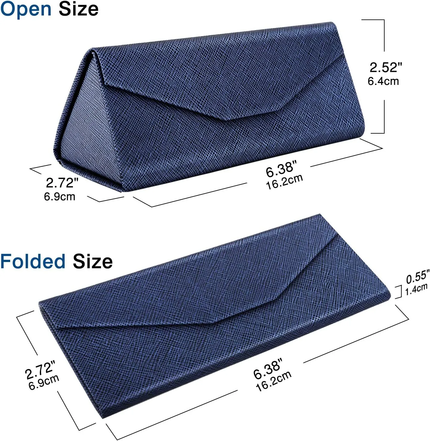 MoKo Foldable Glasses Sunglasses Case, PU Portable Eyeglass Case for Men Women