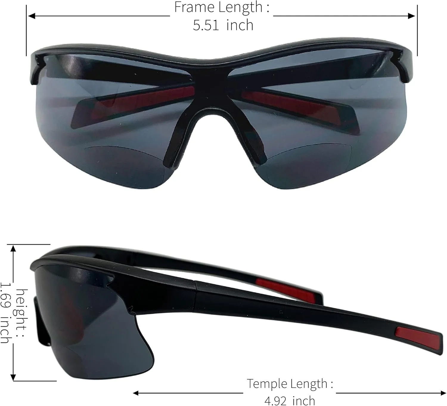 Outdoor Sports Sunglasses for Men & Women TR90 Frame Bifocal UV Protection