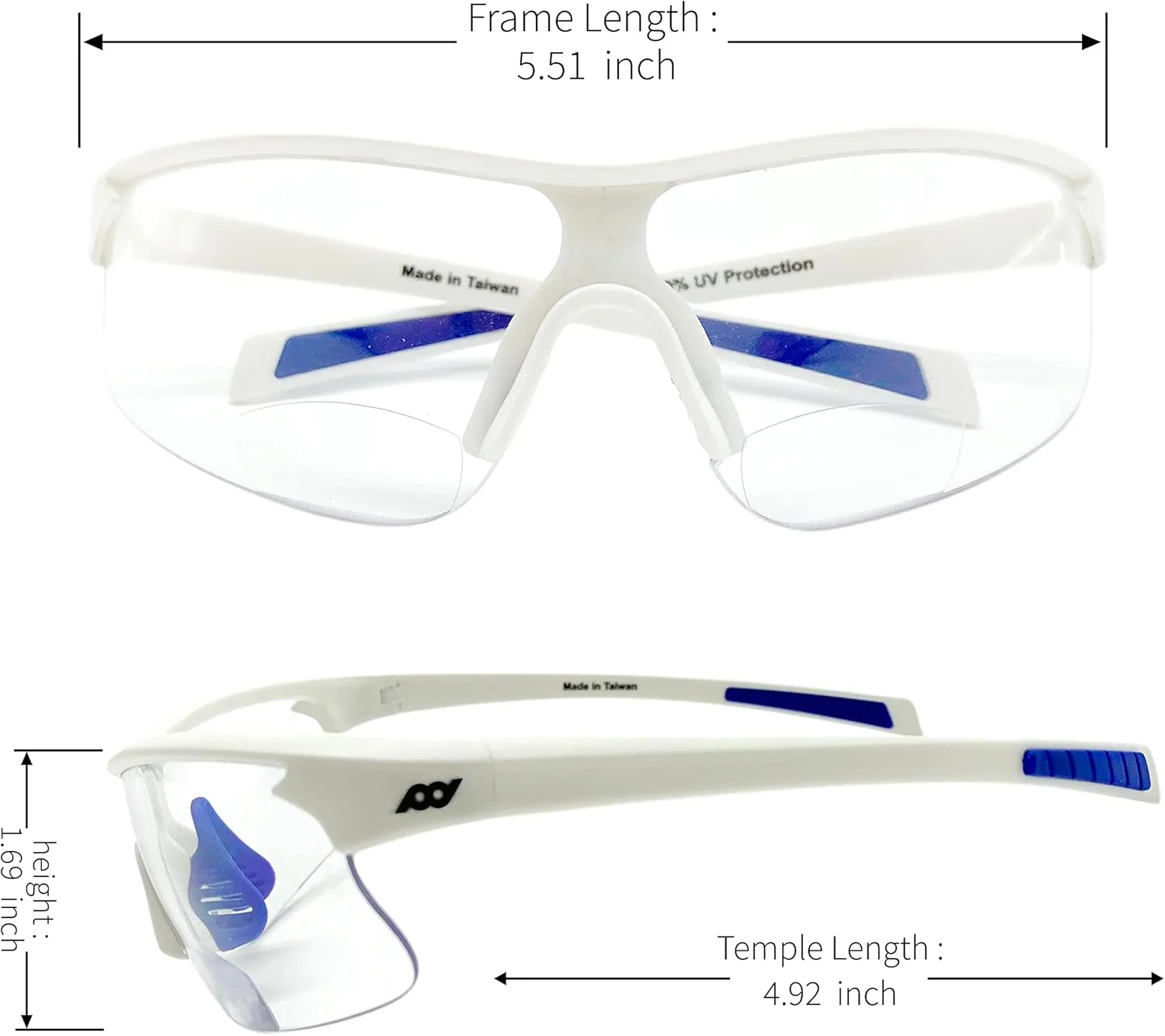 Outdoor Sports Sunglasses for Men & Women TR90 Frame Bifocal UV Protection