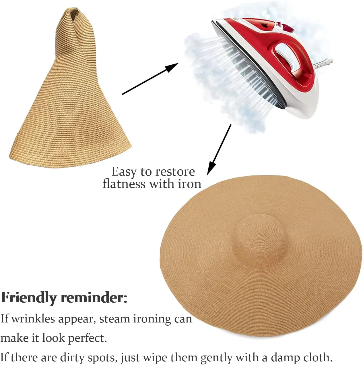 Oversized Beach Straw Hat for Women, Fashion Large Wide Brim Visor Hats Handmade Roll Up Floppy Sun Hat for Summer Beach Cap