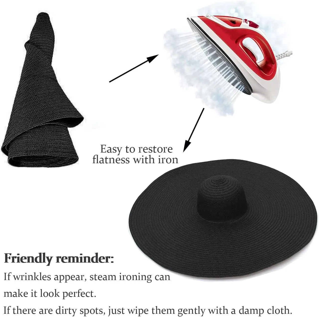 Oversized Beach Straw Hat for Women, Fashion Large Wide Brim Visor Hats Handmade Roll Up Floppy Sun Hat for Summer Beach Cap