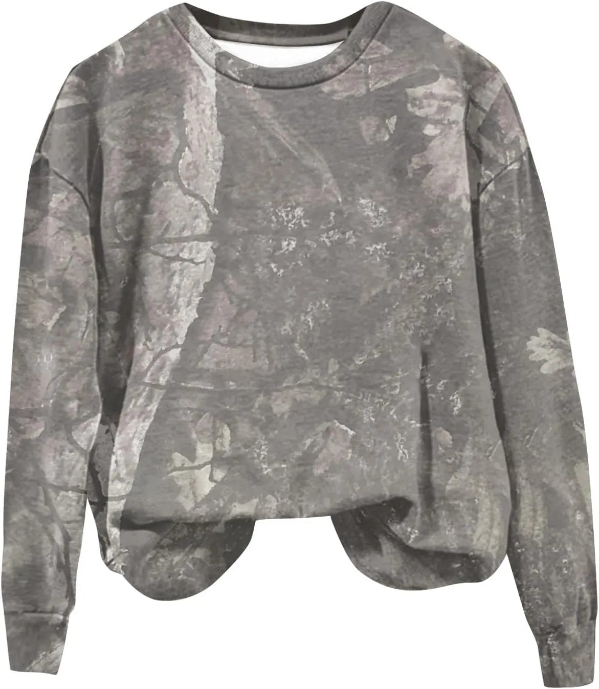 Oversized Camo Sweatshirt For Women Graphic Crewneck Pullover Leaf Print Fall Clothes 2024 Long Sleeve Tops