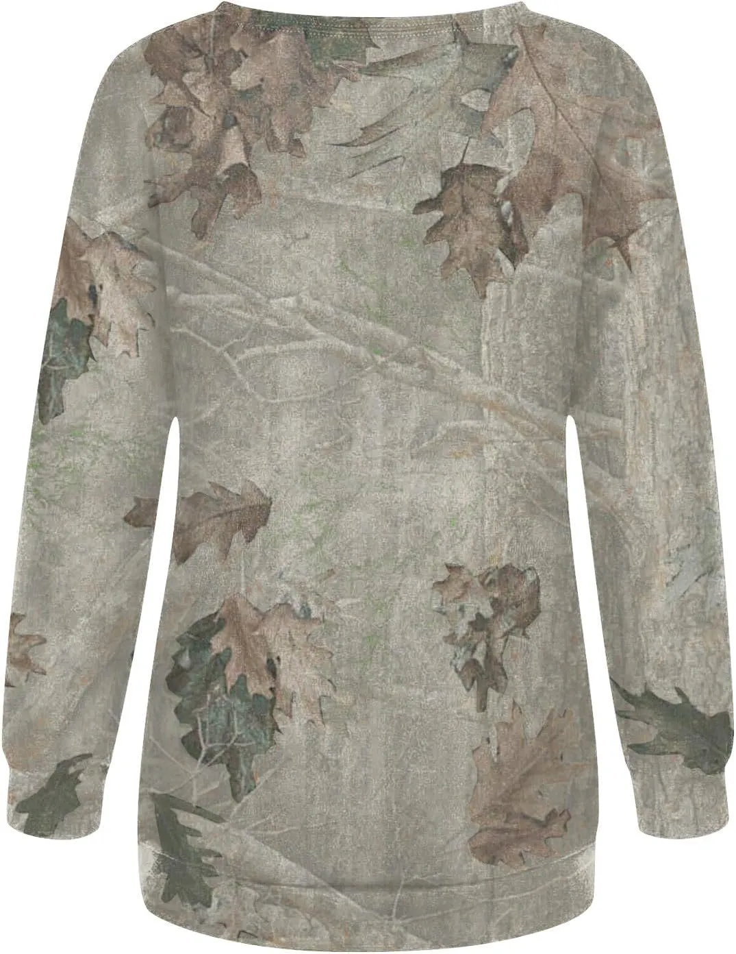 Oversized Camo Sweatshirt For Women Graphic Crewneck Pullover Leaf Print Fall Clothes 2024 Long Sleeve Tops