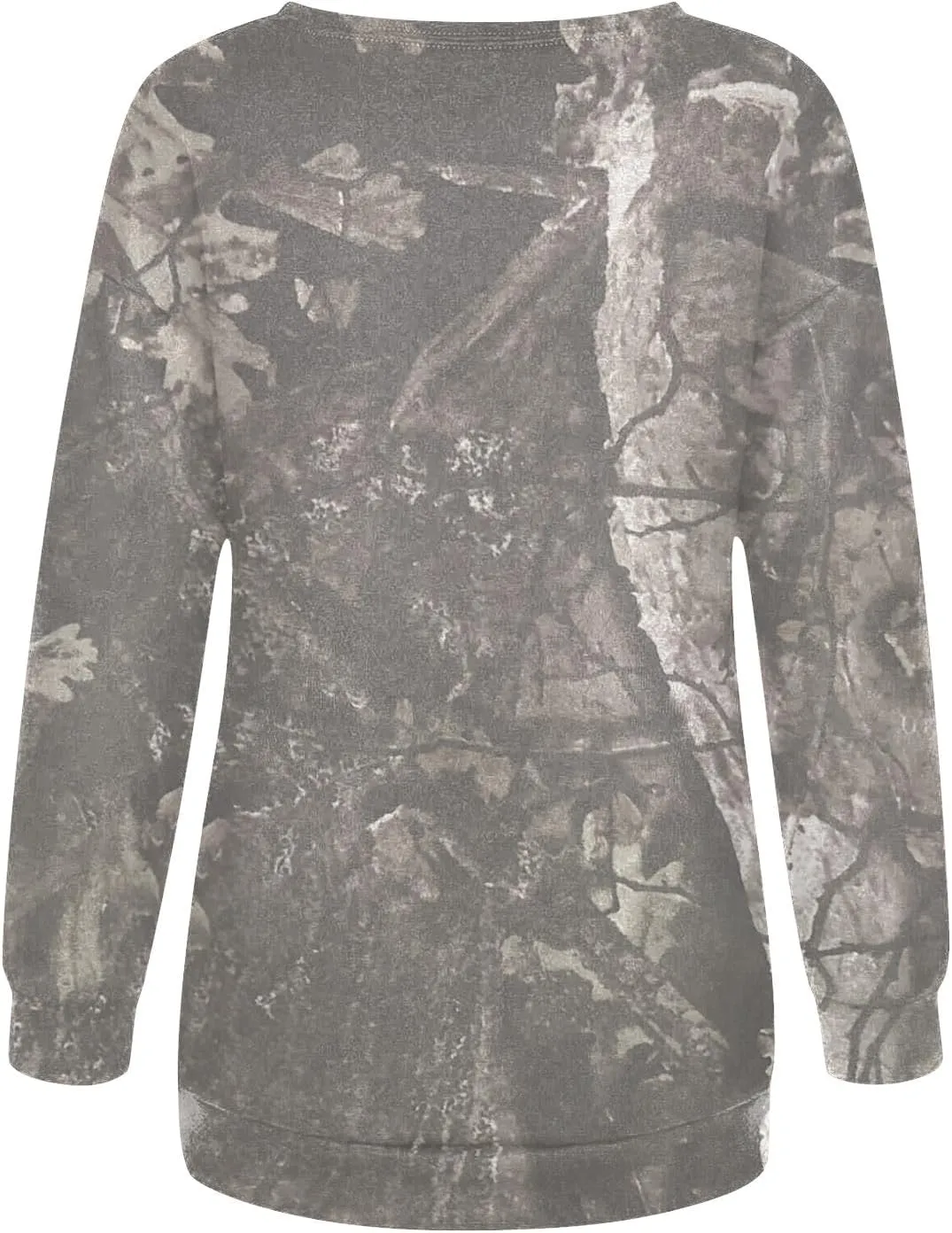 Oversized Camo Sweatshirt For Women Graphic Crewneck Pullover Leaf Print Fall Clothes 2024 Long Sleeve Tops