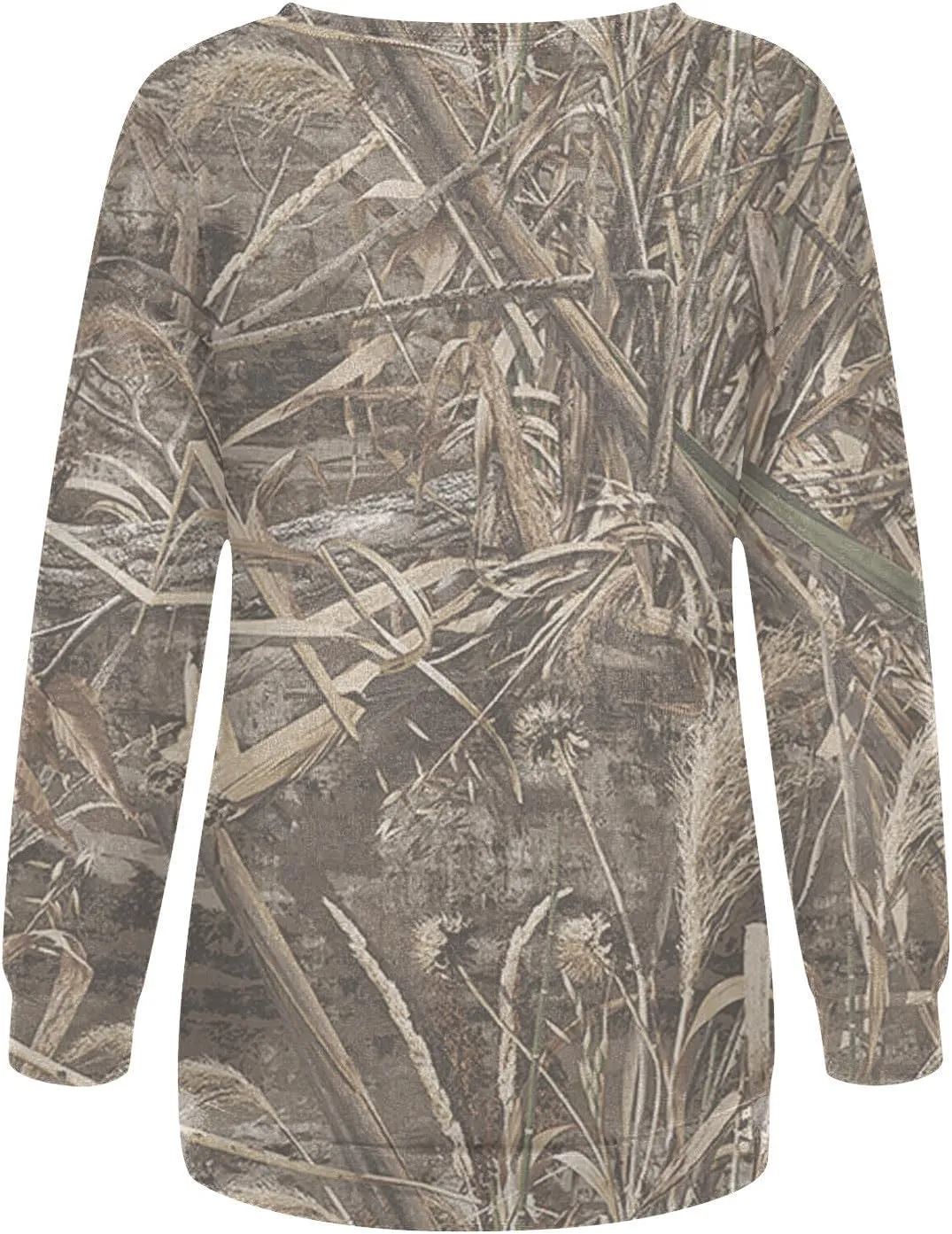 Oversized Camo Sweatshirt For Women Graphic Crewneck Pullover Leaf Print Fall Clothes 2024 Long Sleeve Tops