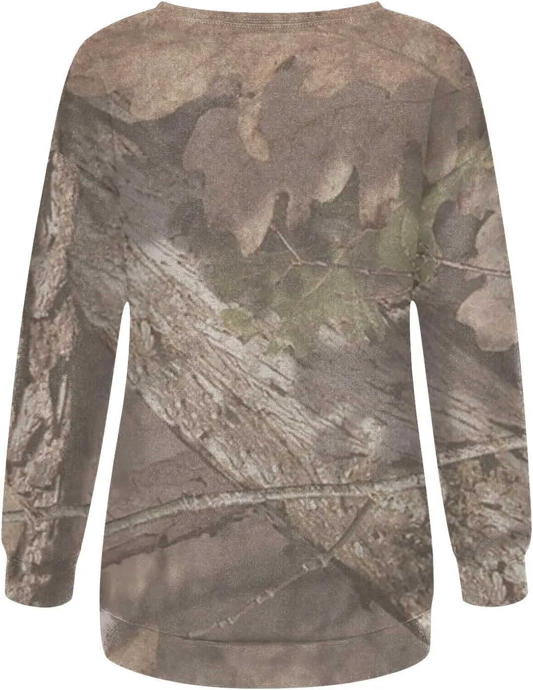 Oversized Camo Sweatshirt For Women Graphic Crewneck Pullover Leaf Print Fall Clothes 2024 Long Sleeve Tops